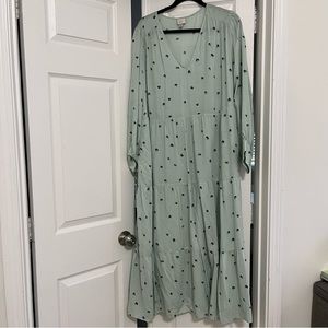 Floral Print V Neck Maxi